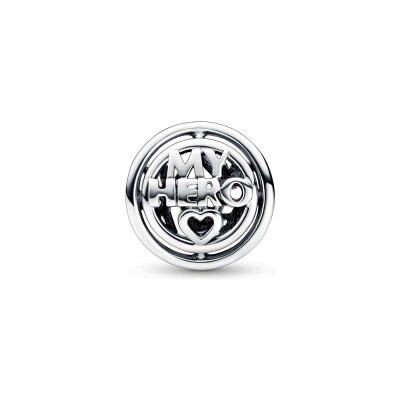 Charm Pandora mum hero en argent 