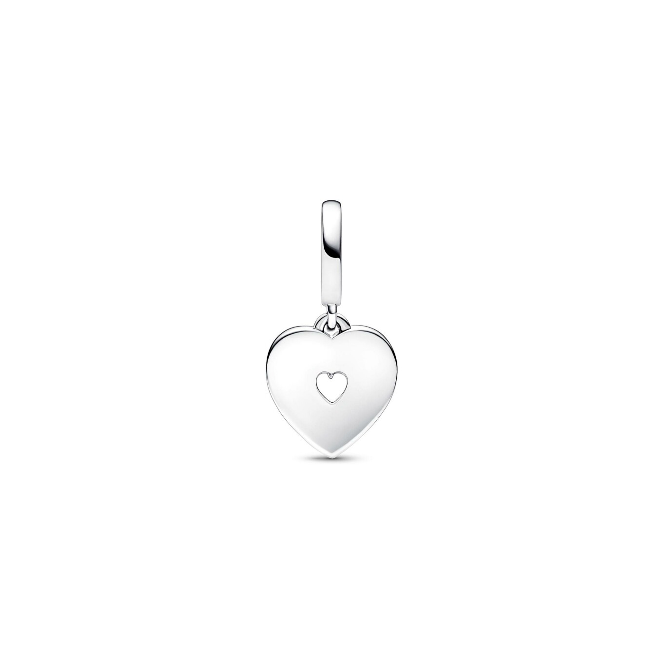 Charm Pandora double cœur blanc nacré en argent 