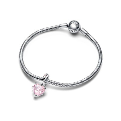 Charm Pandora arbre de vie & cœur rose en argent 