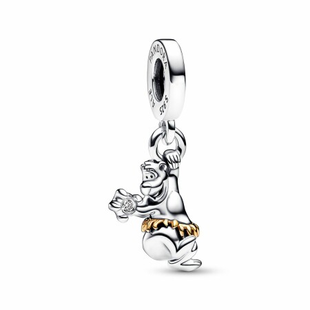 Charm Disney X Pandora Pendant 100e Anniversaire Baloo en argent, or jaune et diamant