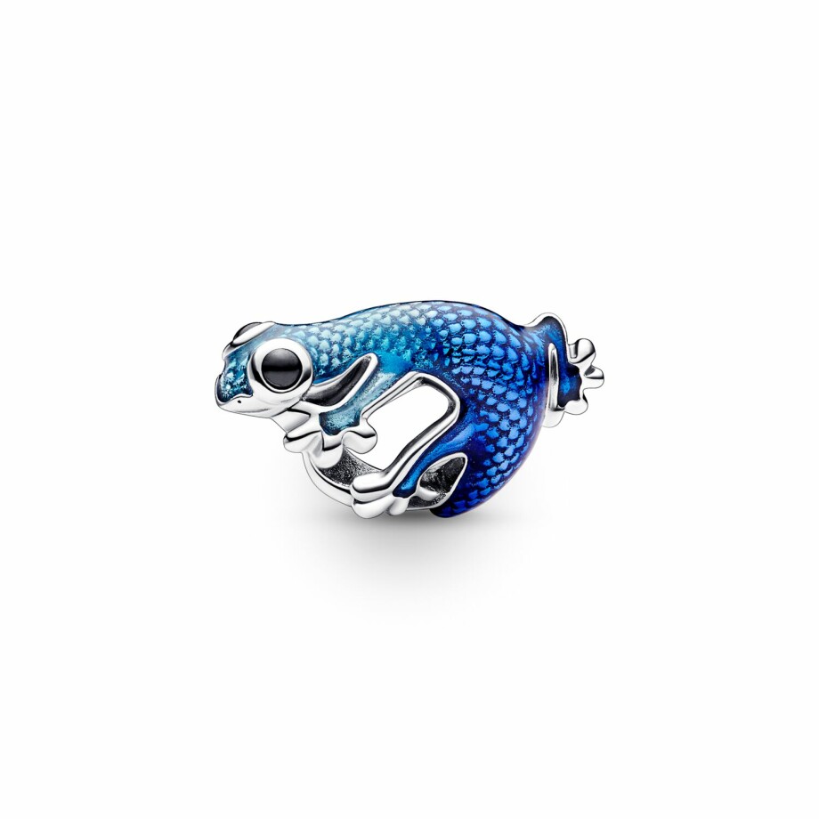 Charm Pandora Moments Gecko Bleu Métallique en argent