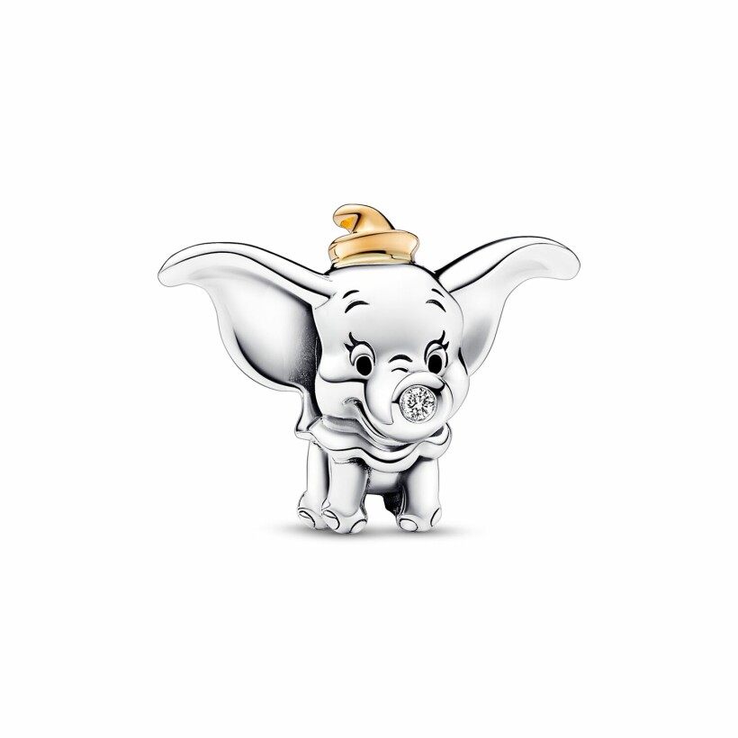 Charm Disney X Pandora 100e Anniversaire Dumbo en argent, or jaune et diamant