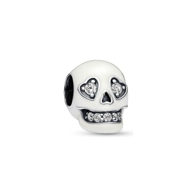 Charm Pandora Moments Luminescent Tête De Mort en argent