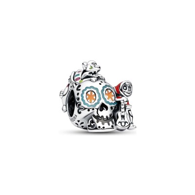 Charm Disney X Pandora Phosphorescent Pixar Coco Crâne Miguel & Dante en argent