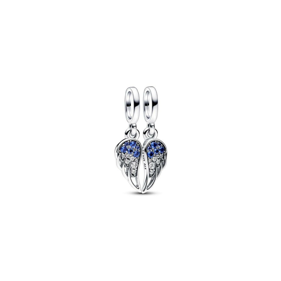 Charm Pandora Pendant Ailes D'ange Séparables Scintillantes en argent