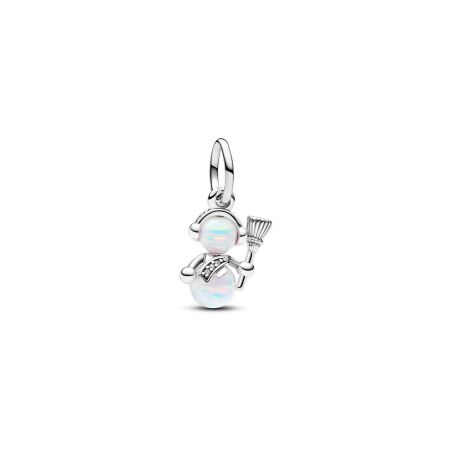 Charm Pandora Pendant Bonhomme De Neige Opalescent en argent