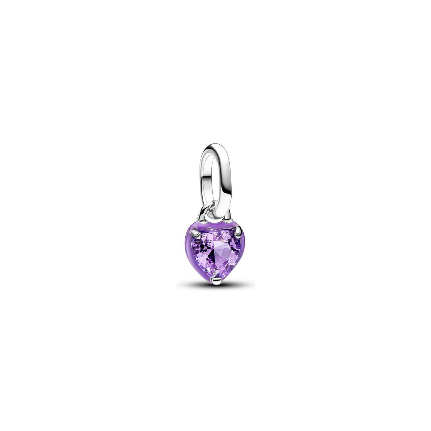 Charm Pandora Cœur Chakra Violet Me en argent, résine et oxyde de zirconium