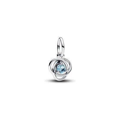 Charm Pandora Pendant Cercle Eternité Bleu Azur en argent