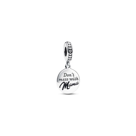 Charm Pandora Moments Pendant Gravable Mama en argent