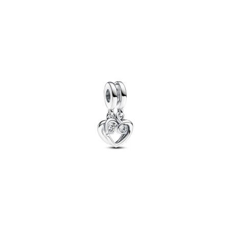 Charms Pandora Moments Pendant Séparable Forever & Always en argent et oxydes de zirconium