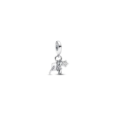 Charms Pandora Moments Pendant Triple Diplôme 2024 en argent et oxydes de zirconium