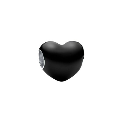 Charm Pandora Cœur Noir en argent