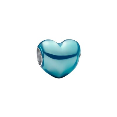 Charm Pandora Cœur Bleu Ciel Métallique en argent