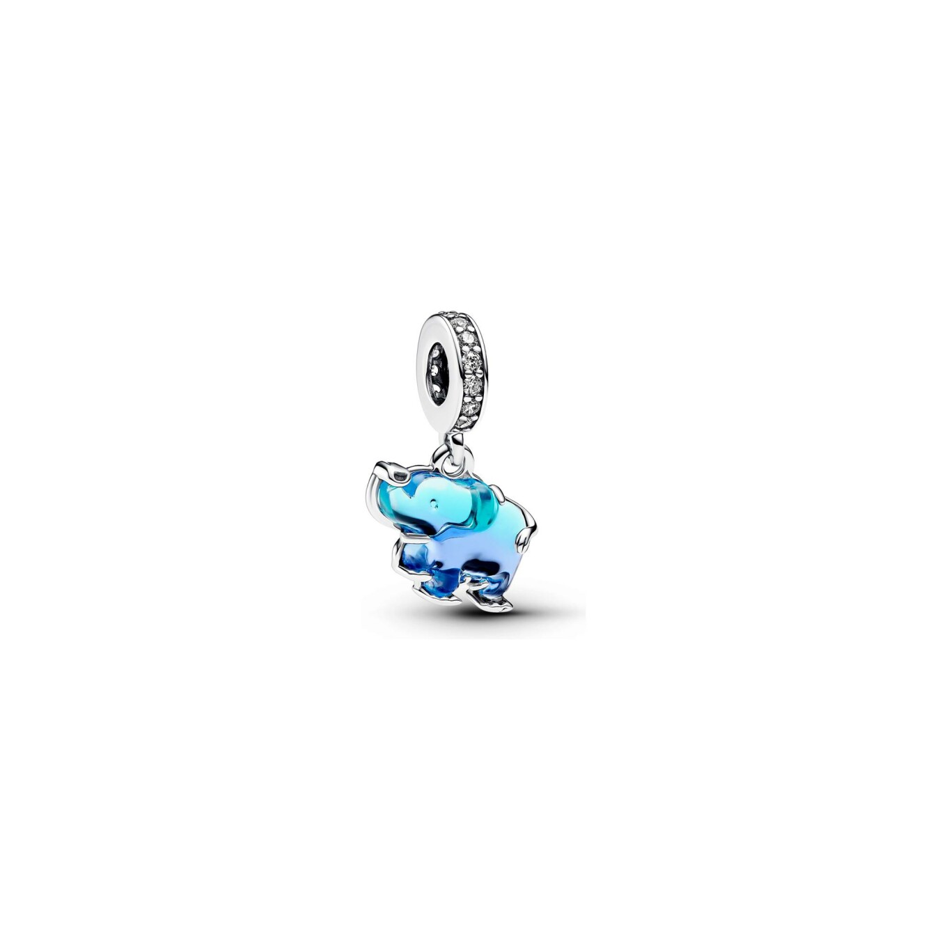 Charm Pandora Elephant en argent, résine et verre de murano