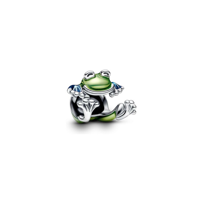 Charm Pandora Grenouille Grimpante en argent et résine