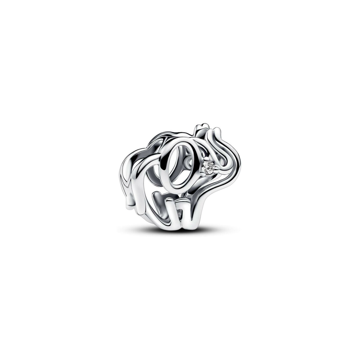 Charm Pandora Elephant Ajouré en argent et oxyde de zirconium