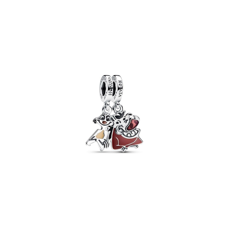 Charm Pandora Séparable Disney Le Roi Lion Timom & Pumbaa en argent et résine