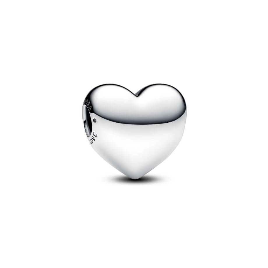 Charm Pandora Moments Grand Cœur Gravable Be Love en argent