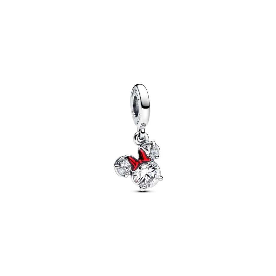 Charm Disney X Pandora Silhouette de Minnie en argent, oxydes de zirconium et résine