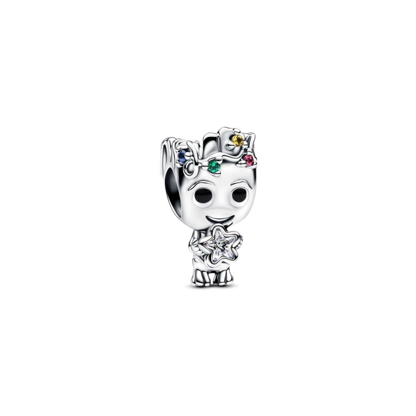 Charm Marvel X Pandora Etoile Groot en argent, oxyde de zirconium et résine