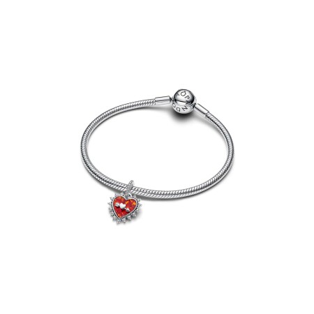 Charm Pandora Moments pendant cœur flèche pivotante en argent