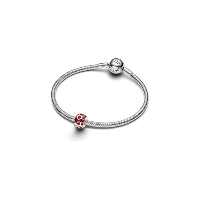 Charm Pandora Moments clip rond cœurs en argent