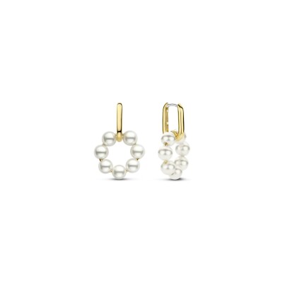 Boucles d'oreilles Ti Sento en argent doré et perles