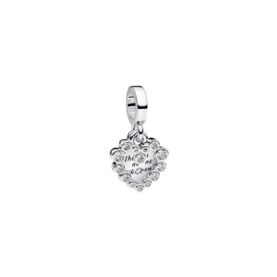 Charm Pandora Pendant Double Cœur Scintillant en argent