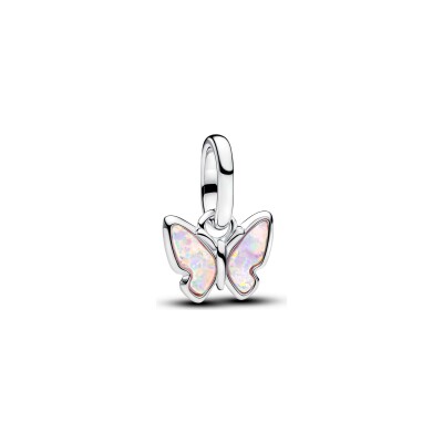 Charm Pandora Me Mini Papillon Rose en argent et opale de synthèse rose
