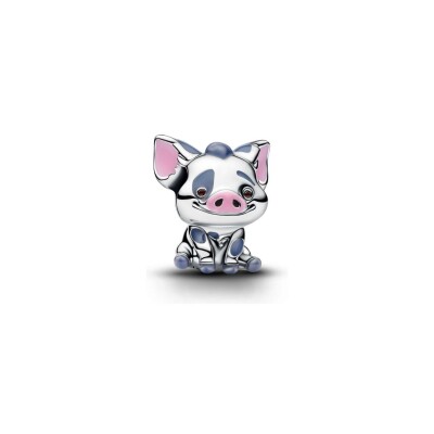 Charm Disney X Pandora Vaiana Pua le Cochon en argent et émail
