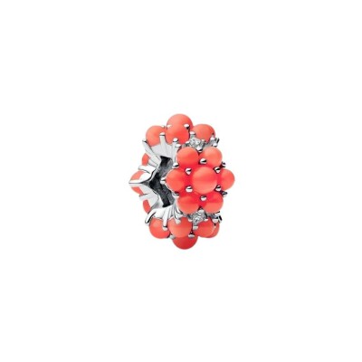 Charm Pandora Océan Couleur Corail en argent