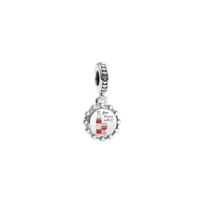 Charm Pandora Pendant Gravable Verre À Vin en argent
