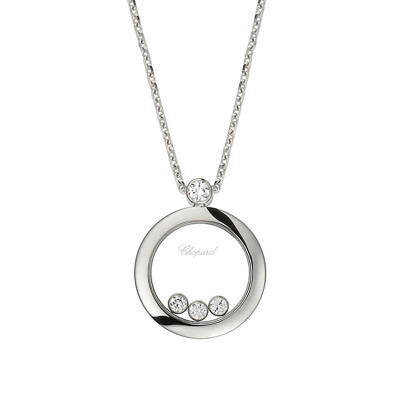 Pendentif Chopard Happy Diamonds Icons en or blanc et diamants