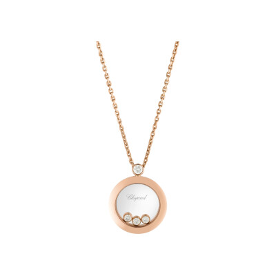 Collier Chopard Happy Diamonds en or rose et diamants