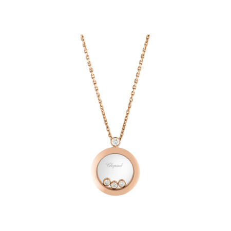 Collier Chopard Happy Diamonds en or rose et diamants