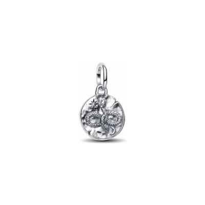 Charm Pandora Médaillon Serpent Infini en argent