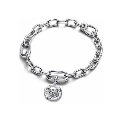 Charm Pandora Médaillon Tête De Mort en argent