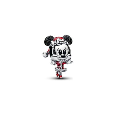 Charm Disney x Pandora Minnie en Tenue de Noël en argent et émail