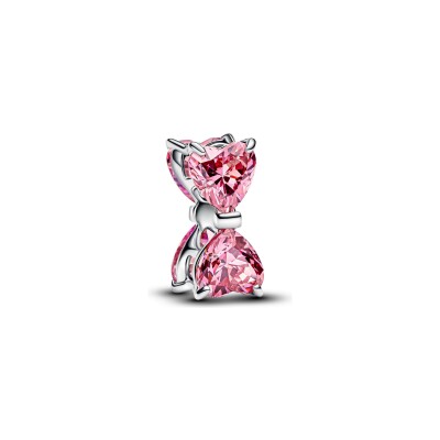 Charm Pandora Nœud Rose en argent et oxydes de zirconium
