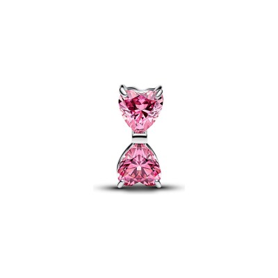 Charm Pandora Nœud Rose en argent et oxydes de zirconium