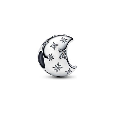 Charm Pandora Croissant de Lune en argent et oxydes de zirconium