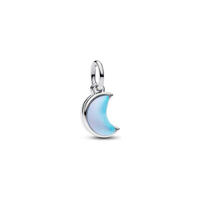Charm Pandora Double Croissant de Lune en argent et verre