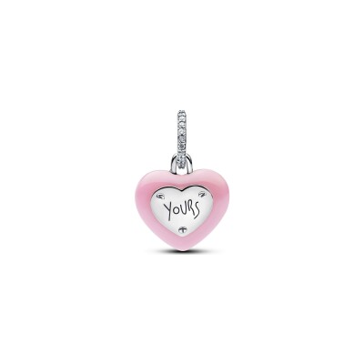 Charm Pandora Moments Cadenas Cœur en argent, céramique et oxyde de zirconium