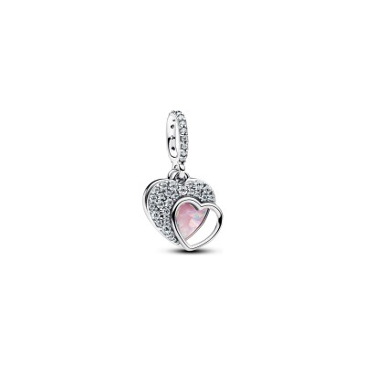 Charm Pandora Moments Double Beautiful Mother en argent, résine et oxydes de zirconium