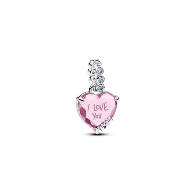 Charm Pandora Moments I Love You Mom en argent et oxydes de zirconium