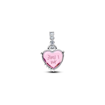 Charm Pandora Moments I Love You Mom en argent et oxydes de zirconium