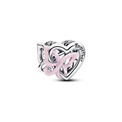 Charm Pandora Moments Cœur et Papillon Entrelacés en argent et résine