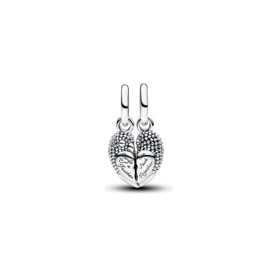 Charm Pandora Moments Tourtereaux en argent, résine et cristaux de synthèse verts