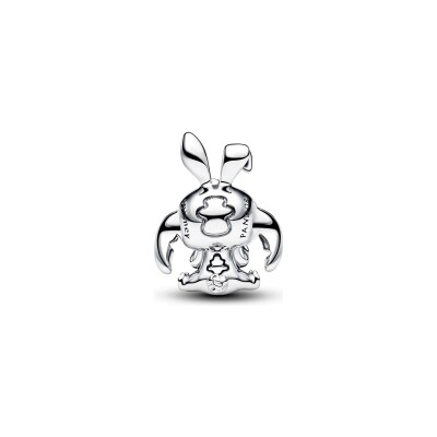 Charm Disney x Pandora Stitch Lapin de Pâques en argent, résine et quartz de synthèse