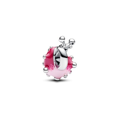 Charm Pandora Moments Escargot Rose en argent, résine et oxydes de zirconium